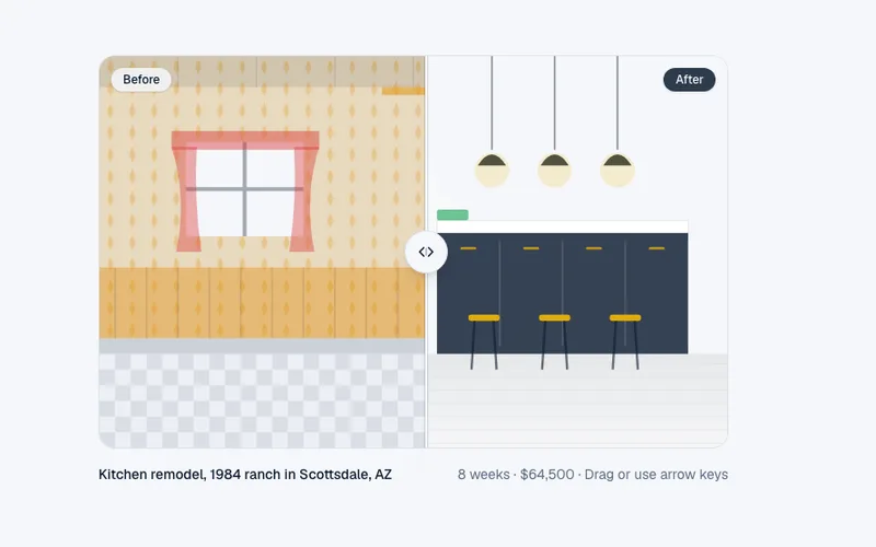 Before / after slider preview