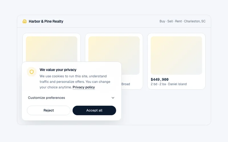 Cookie consent preview