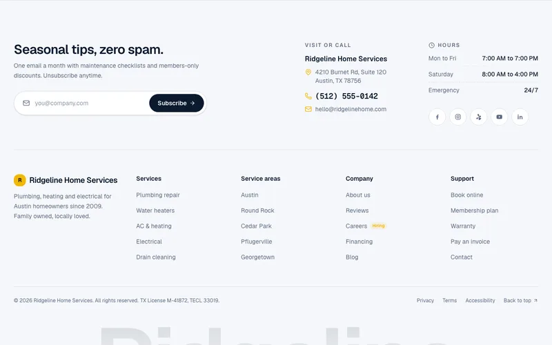 Footer, big preview