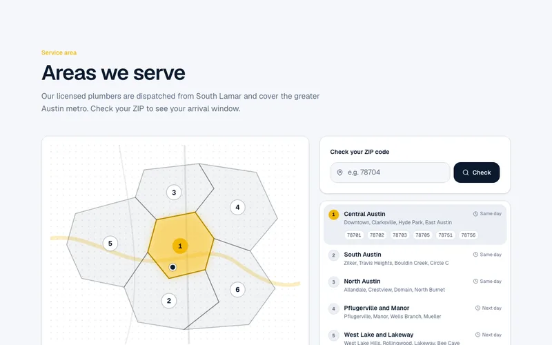 Service area preview