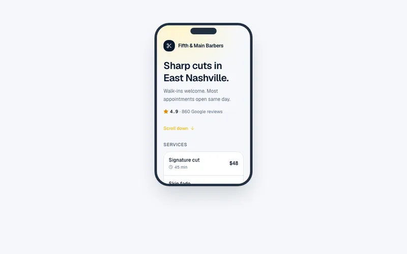 Sticky contact bar preview